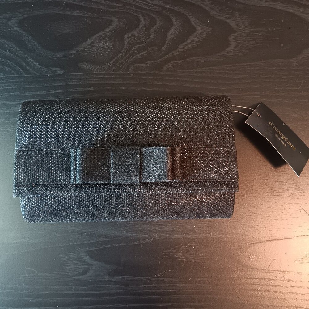 D'Margeaux New York Black-Sparkle Clutch Purse